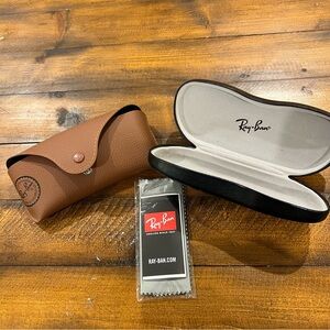 Ray-Ban Leather Sunglasses Cases and cloth